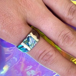 This is an abalone ring